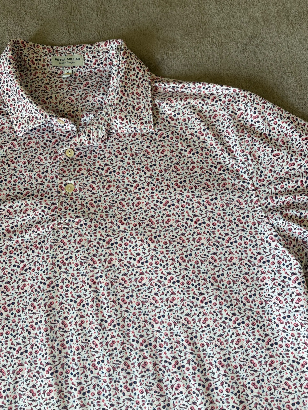 Peter Millar Polo Shirt Mens XL Aviation Top Gun Maverick Summer Comfort Golf